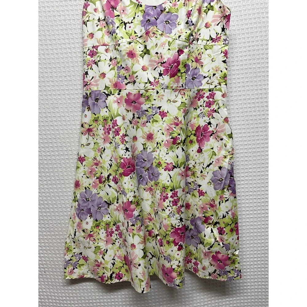 Vtg Scarlett Floral Crew Neck‎ Sleeveless Dress Size 7/8 Multicolor Cottagecore